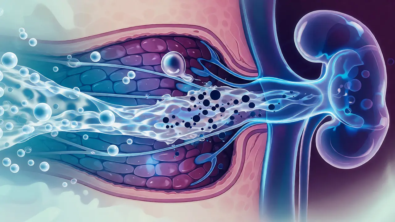 Ilustrace odplavování toxinů z tkání pomocí vody
